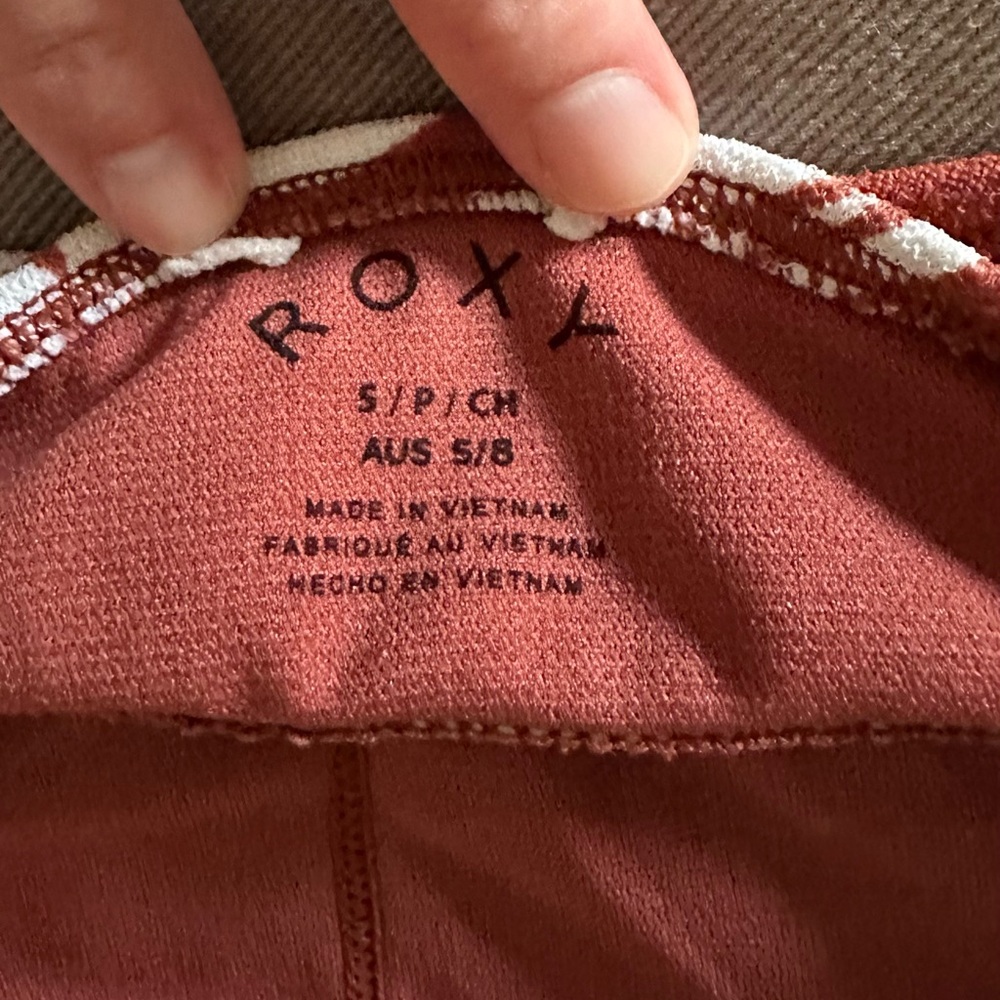 Roxy Garden Trip Bralette Bikini Rust Floral Bikini Top Size Small cute & comfy! - Picture 11 of 16